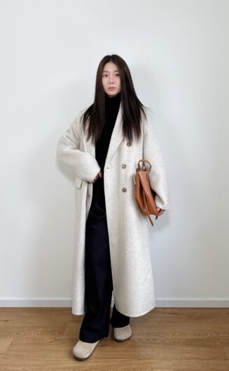 Minimalist Longline Wool Coat White