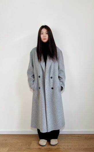 Double-Breasted Oversized Padded Wool Coat